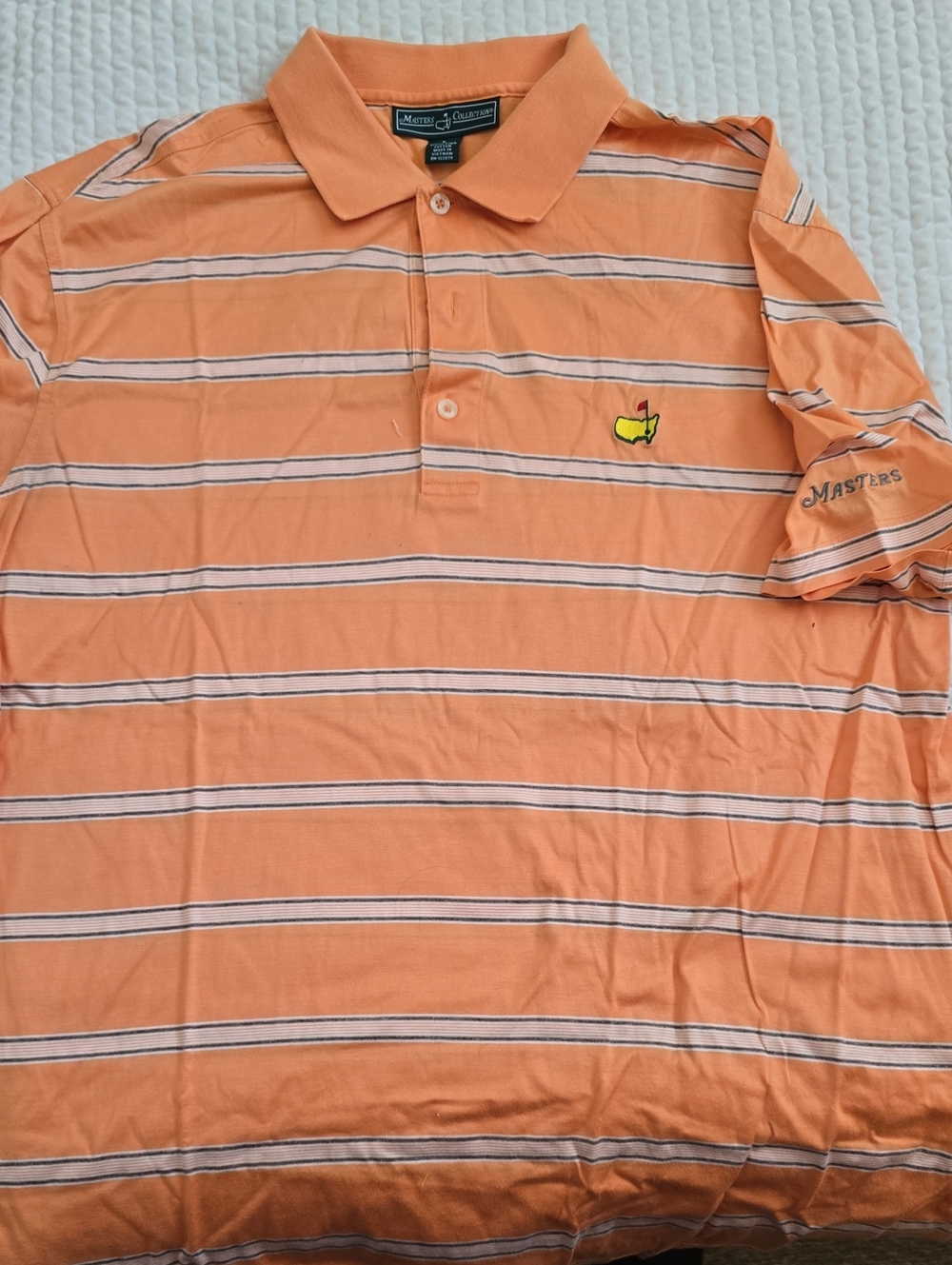 Masters Men’s Orange Striped Polo Shirt